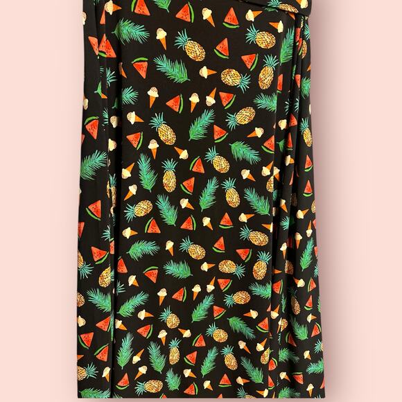 Lularoe Maxi Skirt Ice Cream Pineapple Watermelon Fold Over Summer Funky Small - Picture 2 of 5